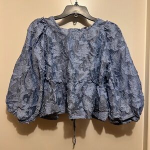Elegant Blue Lace Women's Top